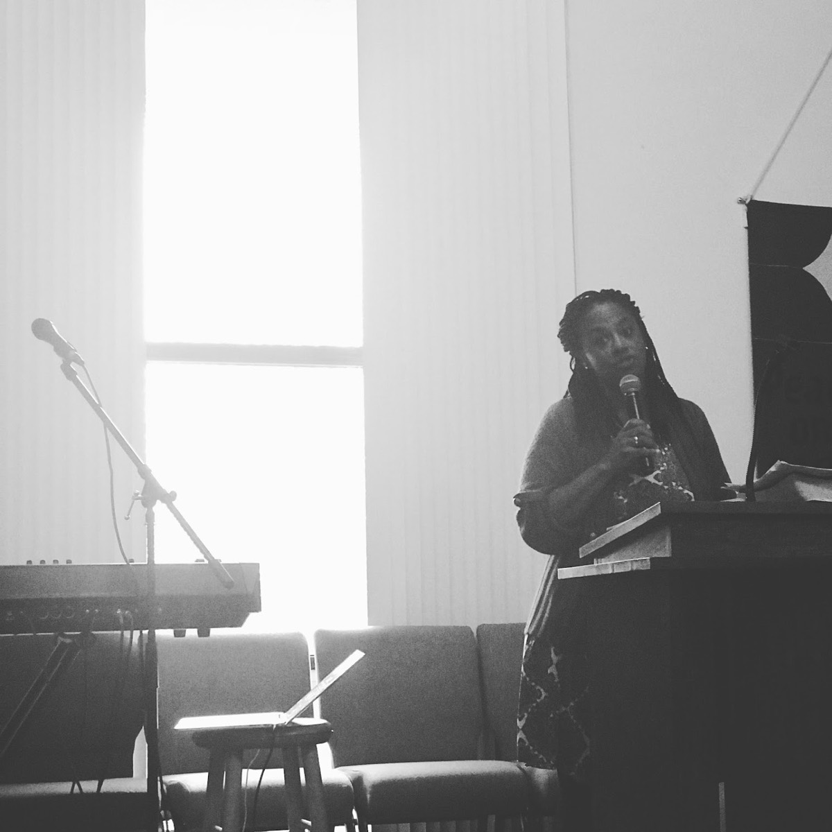 Pastor Catherine Cordova preaching at The Purpose Church in Kent, WA